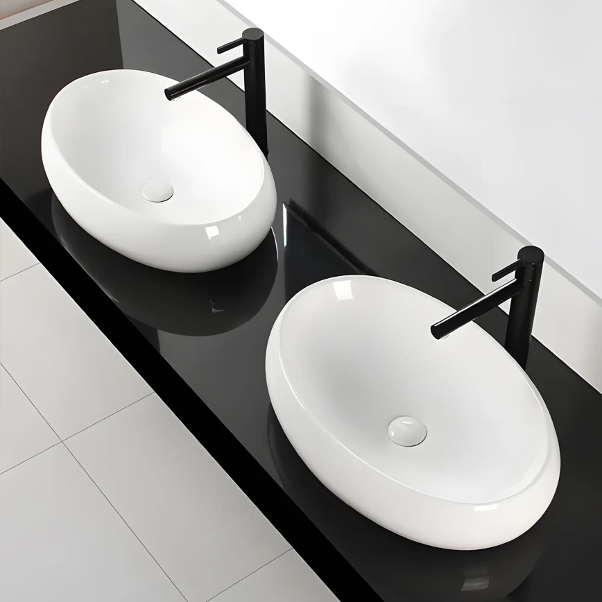 REA-U0656 - Aufsatzwaschbecken MELANIA 40,5x60 cm Keramik/hochglanzweiß