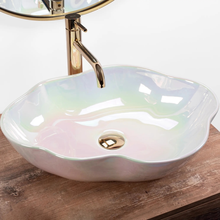 REA-U3309 - Aufsatzwaschbecken PEARL 38 x 50,5 cm Keramik/mehrfarbig