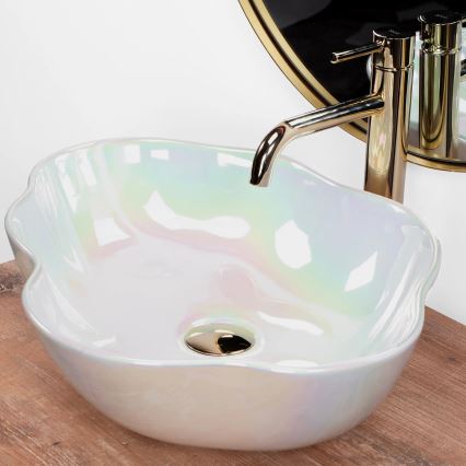 REA-U3309 - Aufsatzwaschbecken PEARL 38 x 50,5 cm Keramik/mehrfarbig