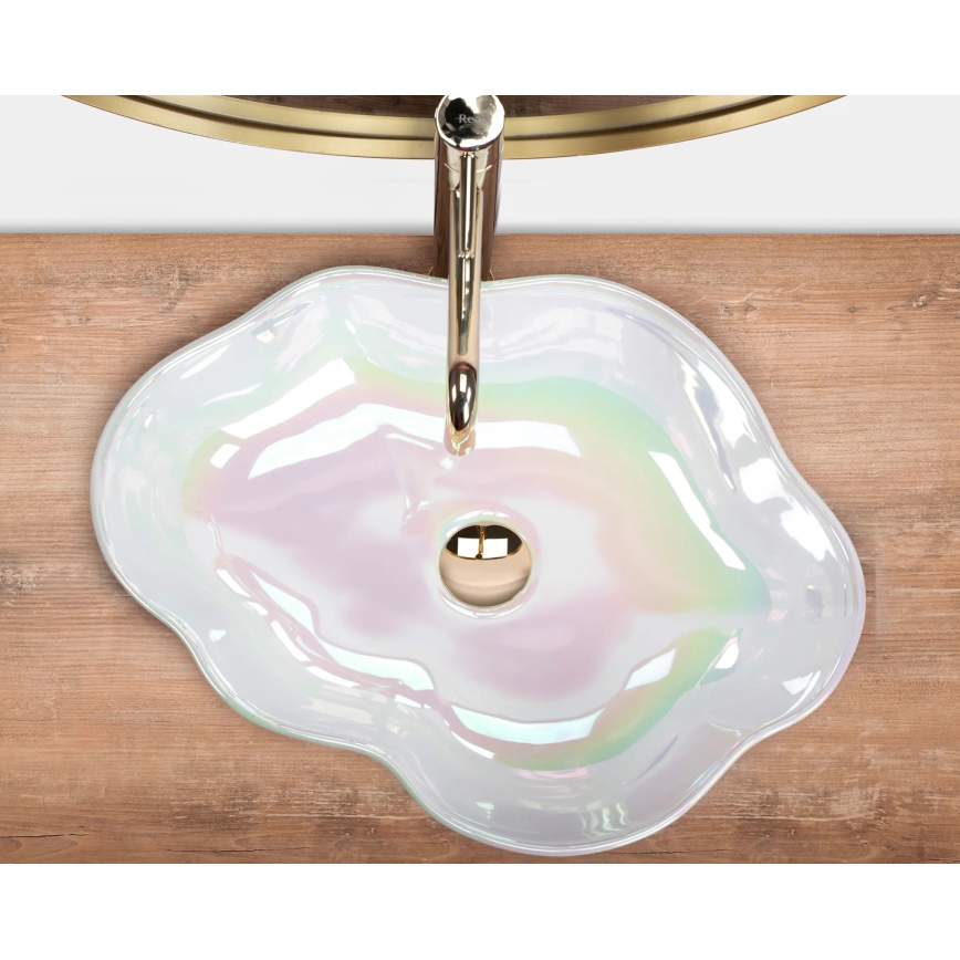 REA-U3309 - Aufsatzwaschbecken PEARL 38 x 50,5 cm Keramik/mehrfarbig