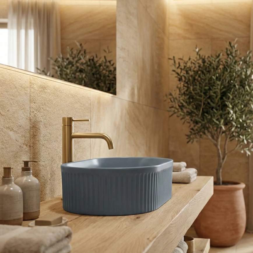 REA-U3535 - Aufsatzwaschbecken VANDA 31x49 cm Keramik/dunkelblau