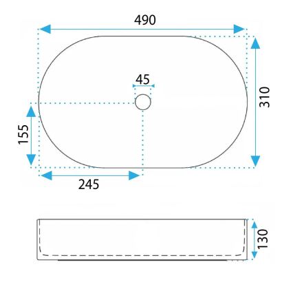 REA-U3535 - Aufsatzwaschbecken VANDA 31x49 cm Keramik/dunkelblau