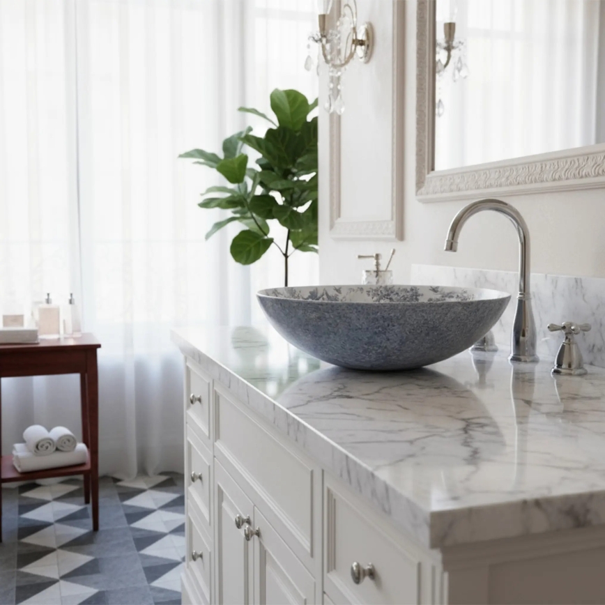 REA-U3608 - Aufsatzwaschbecken JULIANA 40 cm Keramik/weiß/blau