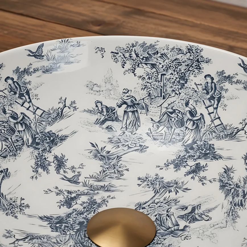 REA-U3608 - Aufsatzwaschbecken JULIANA 40 cm Keramik/weiß/blau