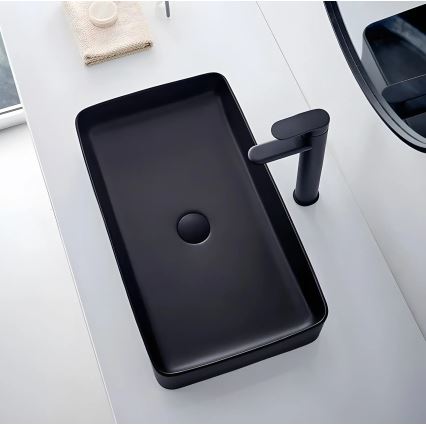 REA-U3690 - Aufsatzwaschbecken DENIS 35x61 cm, Keramik, matt-schwarz