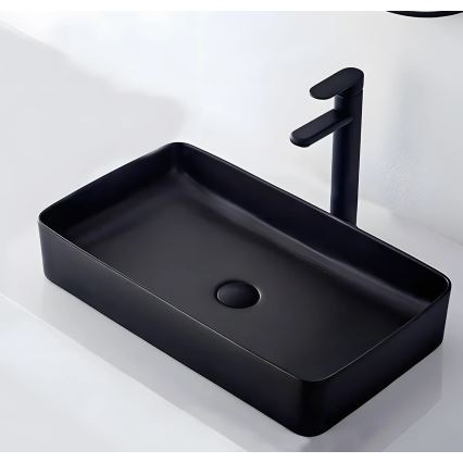 REA-U3690 - Aufsatzwaschbecken DENIS 35x61 cm, Keramik, matt-schwarz