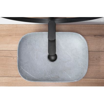 REA-U3801 - Aufsatzwaschbecken LIVIA 33,5x46,5 cm Keramik/Grau/Steinoptik