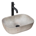 REA-U3802 - Aufsatzwaschbecken LIVIA 33,5x46,5 cm Keramik/grau/Marmor-Optik