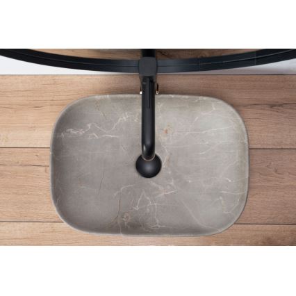 REA-U3802 - Aufsatzwaschbecken LIVIA 33,5x46,5 cm Keramik/grau/Marmor-Optik