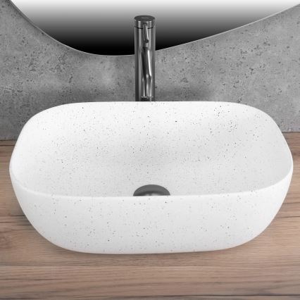 REA-U4001 - Aufsatzwaschbecken BELINDA 33,5x46,5 cm Keramik/mattweiß