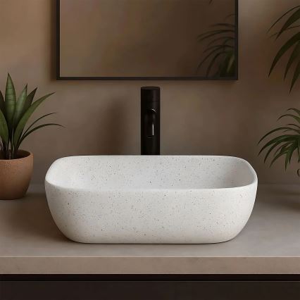 REA-U4001 - Aufsatzwaschbecken BELINDA 33,5x46,5 cm Keramik/mattweiß