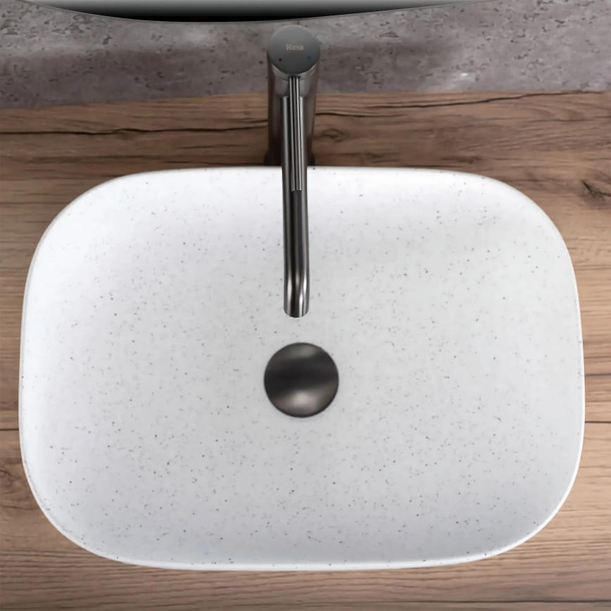 REA-U4001 - Aufsatzwaschbecken BELINDA 33,5x46,5 cm Keramik/mattweiß