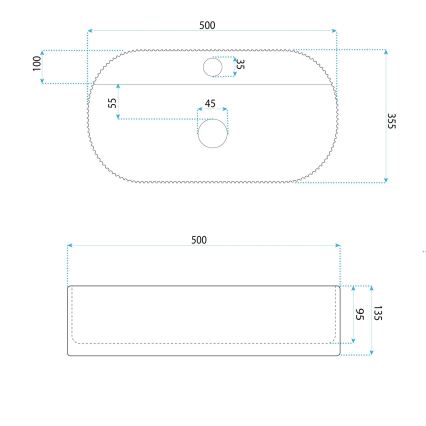 REA-U4003 - Aufsatzwaschbecken MARCELA 35,5x50 cm Keramik/glänzend weiß