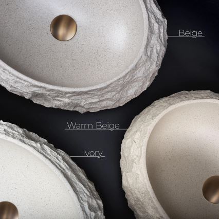 REA-U4332 - Aufsatzwaschbecken MIKA 38x50 cm beige/grau/Steinoptik