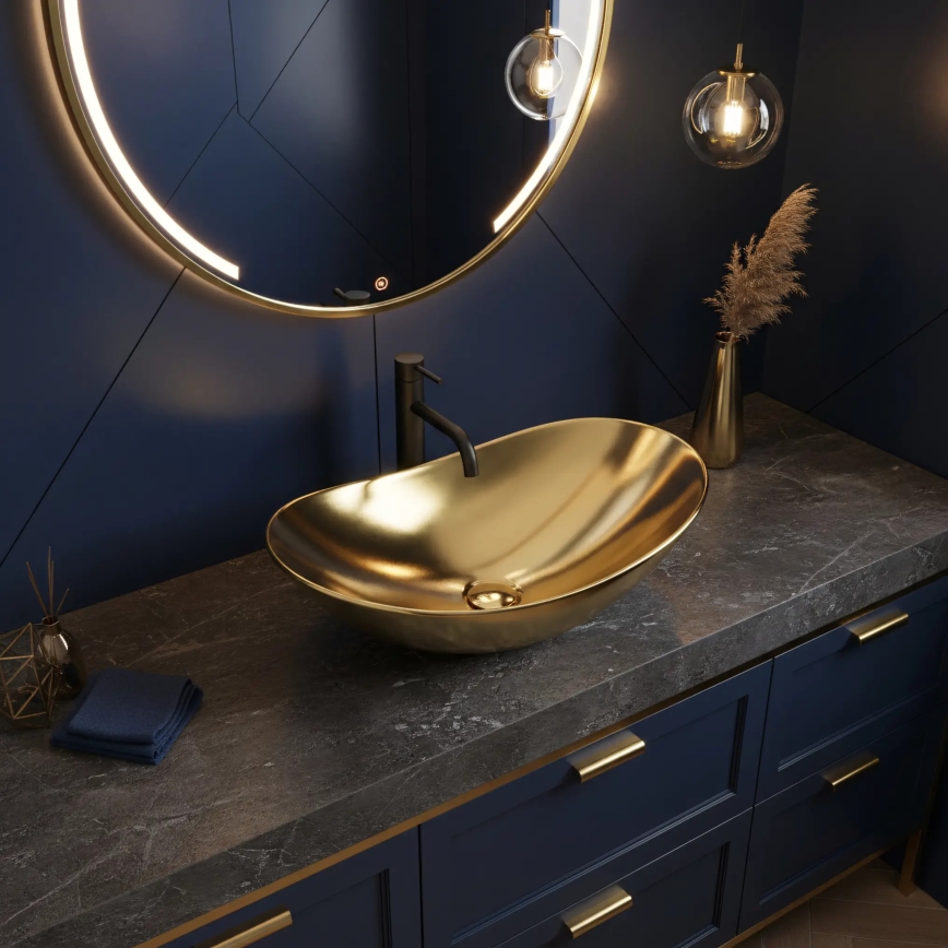 REA-U4545 - Aufsatzwaschbecken ROYAL 36x60,5 cm Keramik/Gold