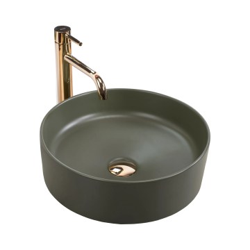 REA-U4567 - Aufsatzwaschbecken SAMI Ø 37 cm Keramik / mattes Grün