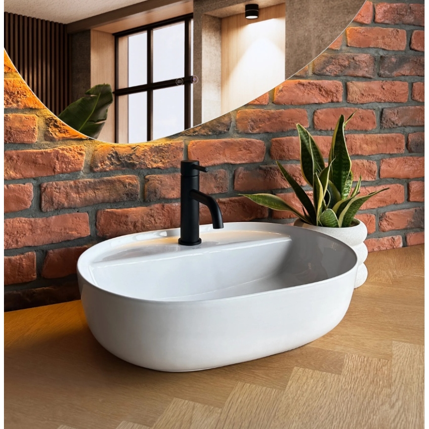 REA-U4620 - Aufsatzwaschbecken AURA 38,5x50,5 cm Keramik/glänzend weiß