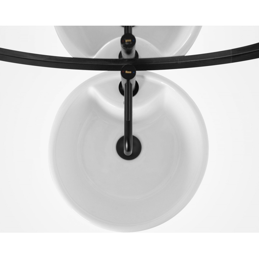 REA-U5635 - Freistehendes Waschbecken BLANKA 85 x 40 cm, Keramik / Hochglanzweiß