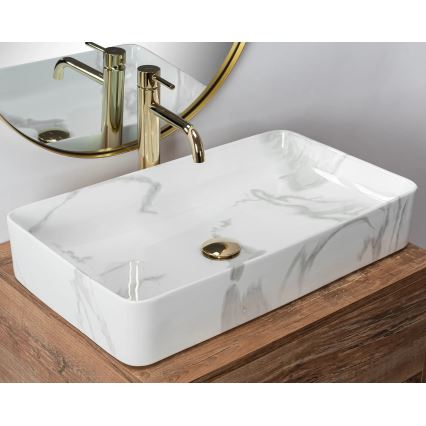 REA-U5896 - Aufsatzwaschbecken DENIS 35x61,5 cm Keramik/Marmordekor