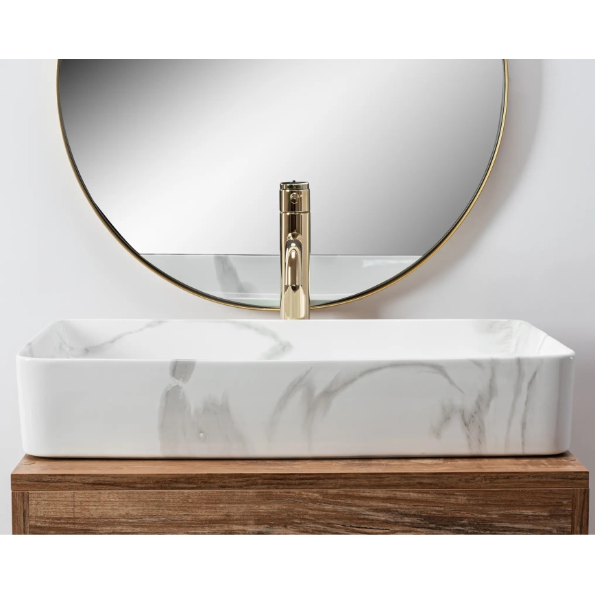 REA-U5896 - Aufsatzwaschbecken DENIS 35x61,5 cm Keramik/Marmordekor
