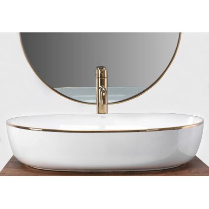 REA-U6211 - Aufsatzwaschbecken CLEO 41x60,5 cm Keramik/weiß/gold