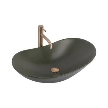 REA-U6372 - Aufsatzwaschbecken ROYAL 35,5x61,5 cm Keramik/Olivgrün