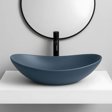 REA-U6373 - Aufsatzwaschbecken ROYAL 35,5x61,5 cm Keramik/Blau