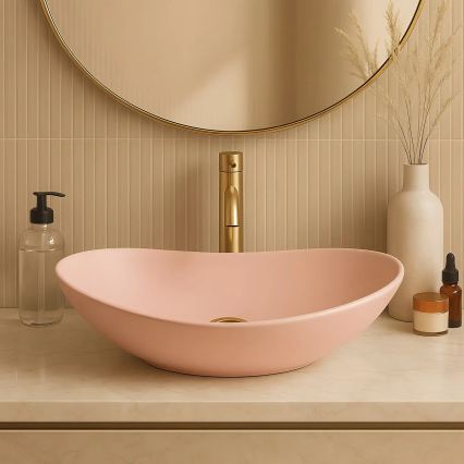 REA-U6374 - Aufsatzwaschbecken ROYAL 35,5x61,5 cm Keramik/mattrosa
