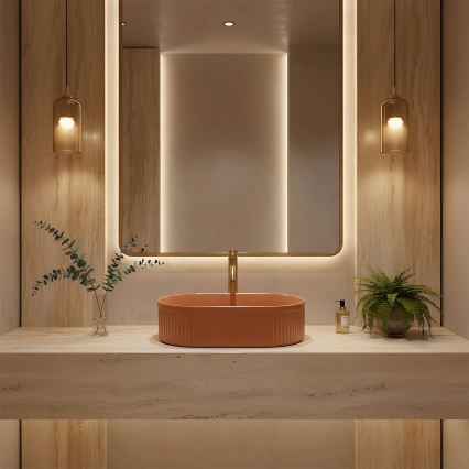 REA-U6377 - Aufsatzwaschbecken VANDA 31x49 cm Keramik/orange