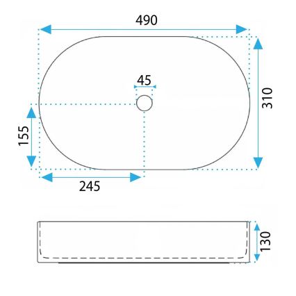 REA-U6377 - Aufsatzwaschbecken VANDA 31x49 cm Keramik/orange