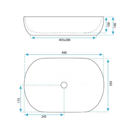 REA-U6380 - Aufsatzwaschbecken LISA 35x49 cm Keramik/glänzend braun