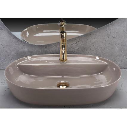 REA-U6381 - Aufsatzwaschbecken AURA 41x61 cm Keramik/glänzend braun