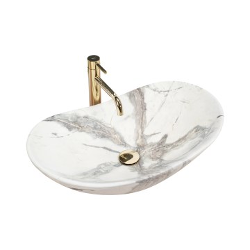 REA-U6502 - Aufsatzwaschbecken ROYAL 36x60,5 cm Keramik/Marmor-Dekor