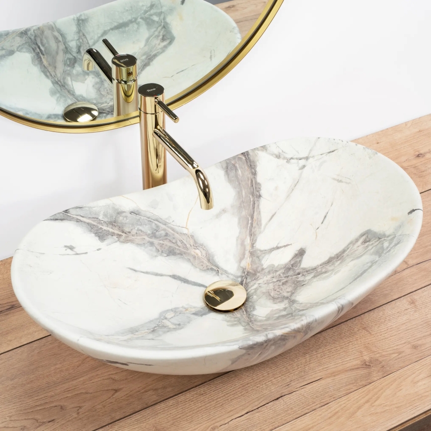 REA-U6502 - Aufsatzwaschbecken ROYAL 36x60,5 cm Keramik/Marmor-Dekor