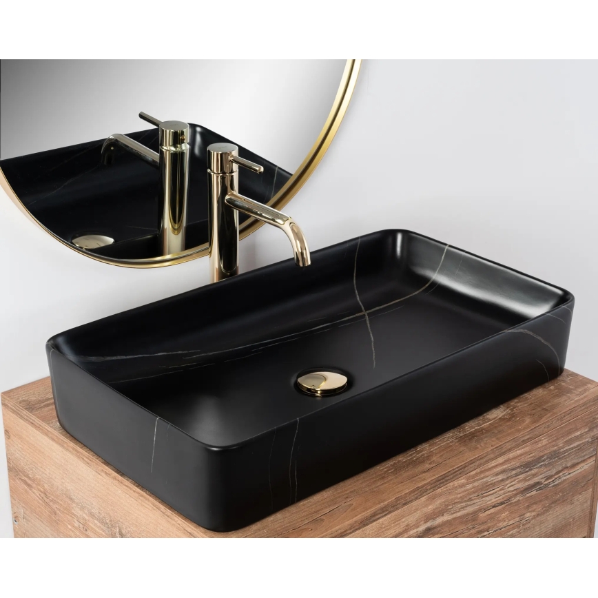 REA-U6510 - Aufsatzwaschbecken DENIS 35x61,5 cm Keramik/matt-schwarz