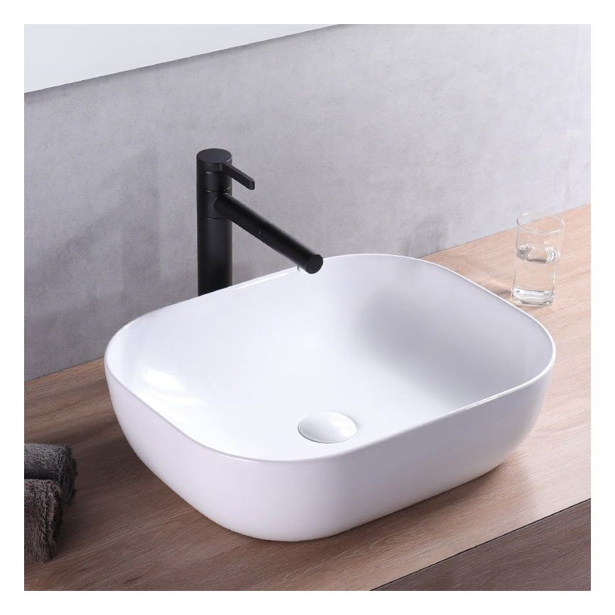 REA-U6521 - Aufsatzwaschbecken BELINDA 33,5x46,5 cm Keramik/hochglanzweiß