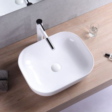 REA-U6521 - Aufsatzwaschbecken BELINDA 33,5x46,5 cm Keramik/hochglanzweiß