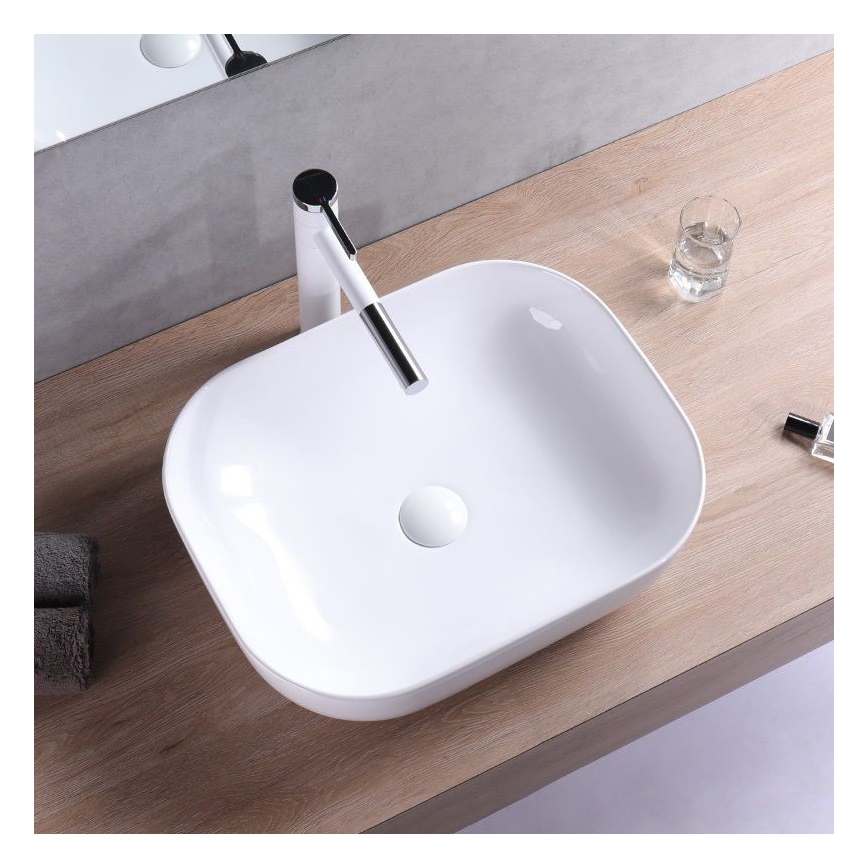 REA-U6521 - Aufsatzwaschbecken BELINDA 33,5x46,5 cm Keramik/hochglanzweiß