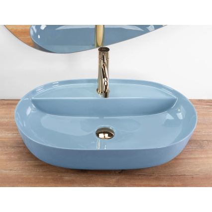 REA-U6618 - Aufsatzwaschbecken AURA 41x61 cm Keramik/glänzendes Blau