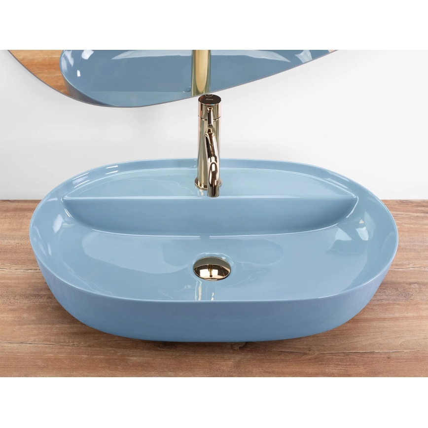 REA-U6618 - Aufsatzwaschbecken AURA 41x61 cm Keramik/glänzendes Blau