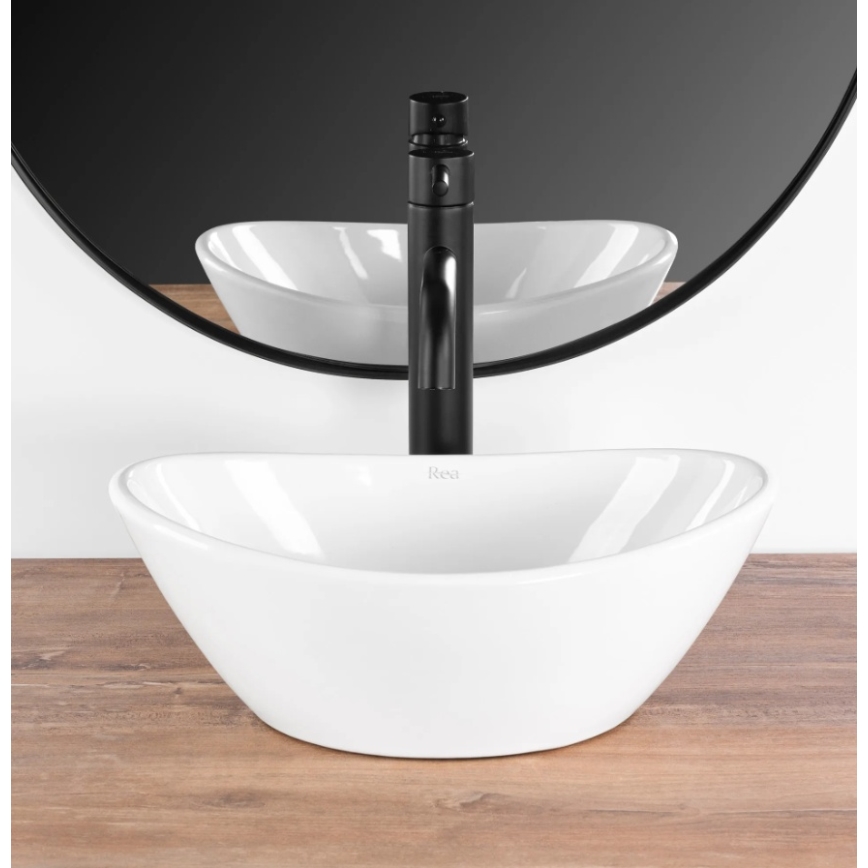 REA-U6803 - Aufsatzwaschbecken KATE 24,5x36,5 cm Keramik/glänzend weiß