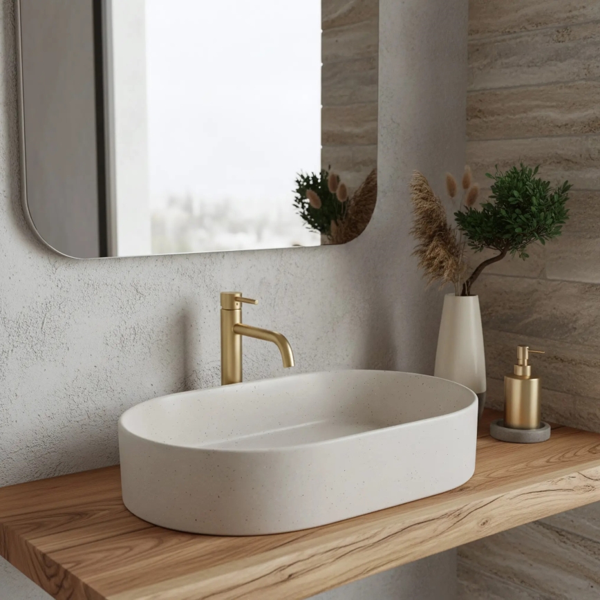 REA-U7341 - Aufsatzwaschbecken NADIA 38,5x61 cm Keramik/cremefarben