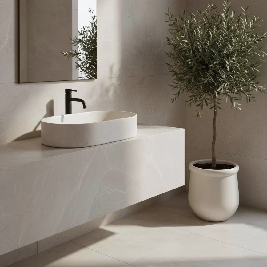 REA-U7341 - Aufsatzwaschbecken NADIA 38,5x61 cm Keramik/cremefarben