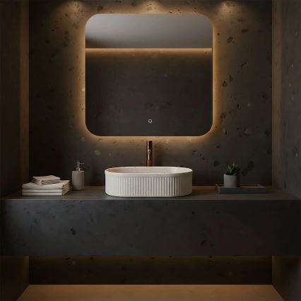 REA-U7342 - Aufsatzwaschbecken VANDA 31x49 cm Keramik/beige/Steinoptik