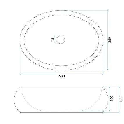 REA-U7348 - Aufsatzwaschbecken MIKA 38x50 cm orange/beige/Steinoptik