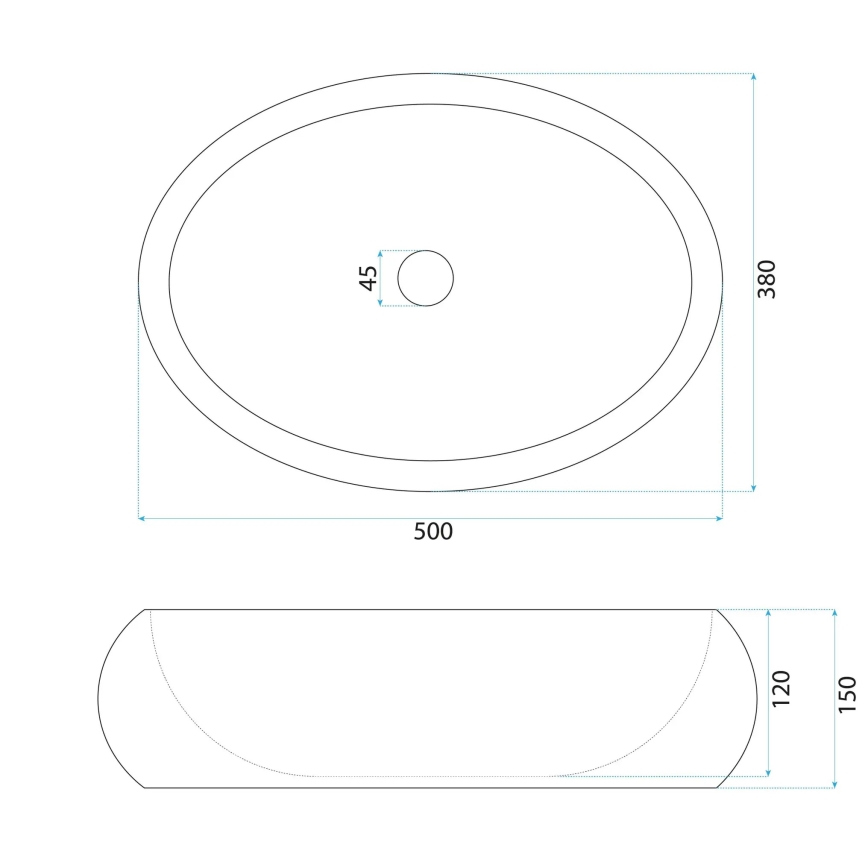 REA-U7348 - Aufsatzwaschbecken MIKA 38x50 cm orange/beige/Steinoptik