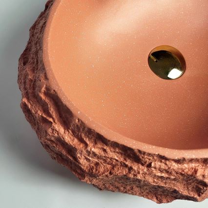 REA-U7349 - Aufsatzwaschbecken MIKA 38x50 cm orange/Steinoptik