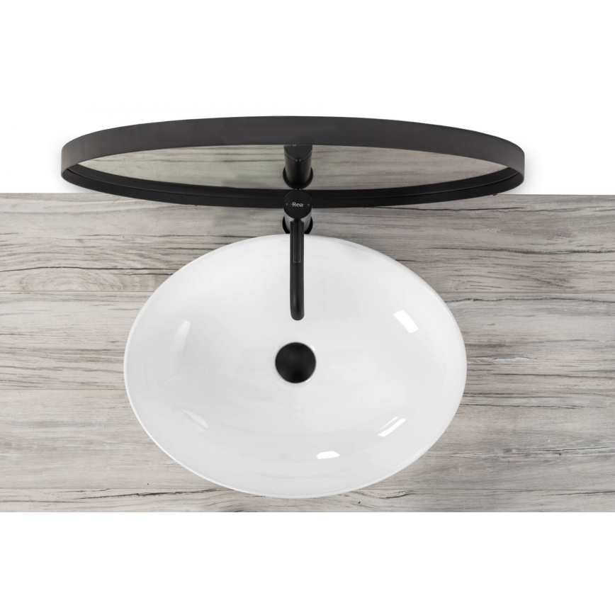 REA-U8198 - Aufsatzwaschbecken CAROLA SLIM 39x51,5 cm Keramik/hochglänzend weiß