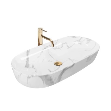 REA-U8403 - Aufsatzwaschbecken CLEO 41x81 cm Keramik/Marmoroptik