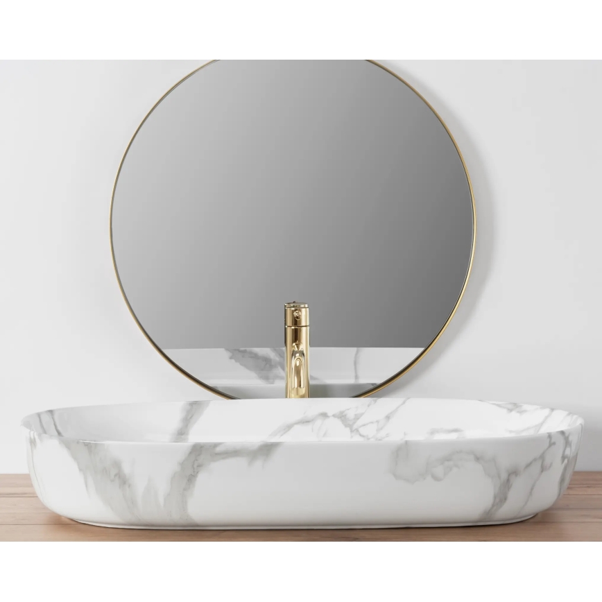 REA-U8403 - Aufsatzwaschbecken CLEO 41x81 cm Keramik/Marmoroptik